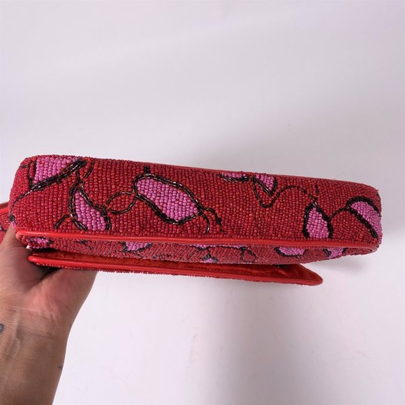 STAUD Red/Pink Beaded 'Tommy' Bag - Picture 9 of 10